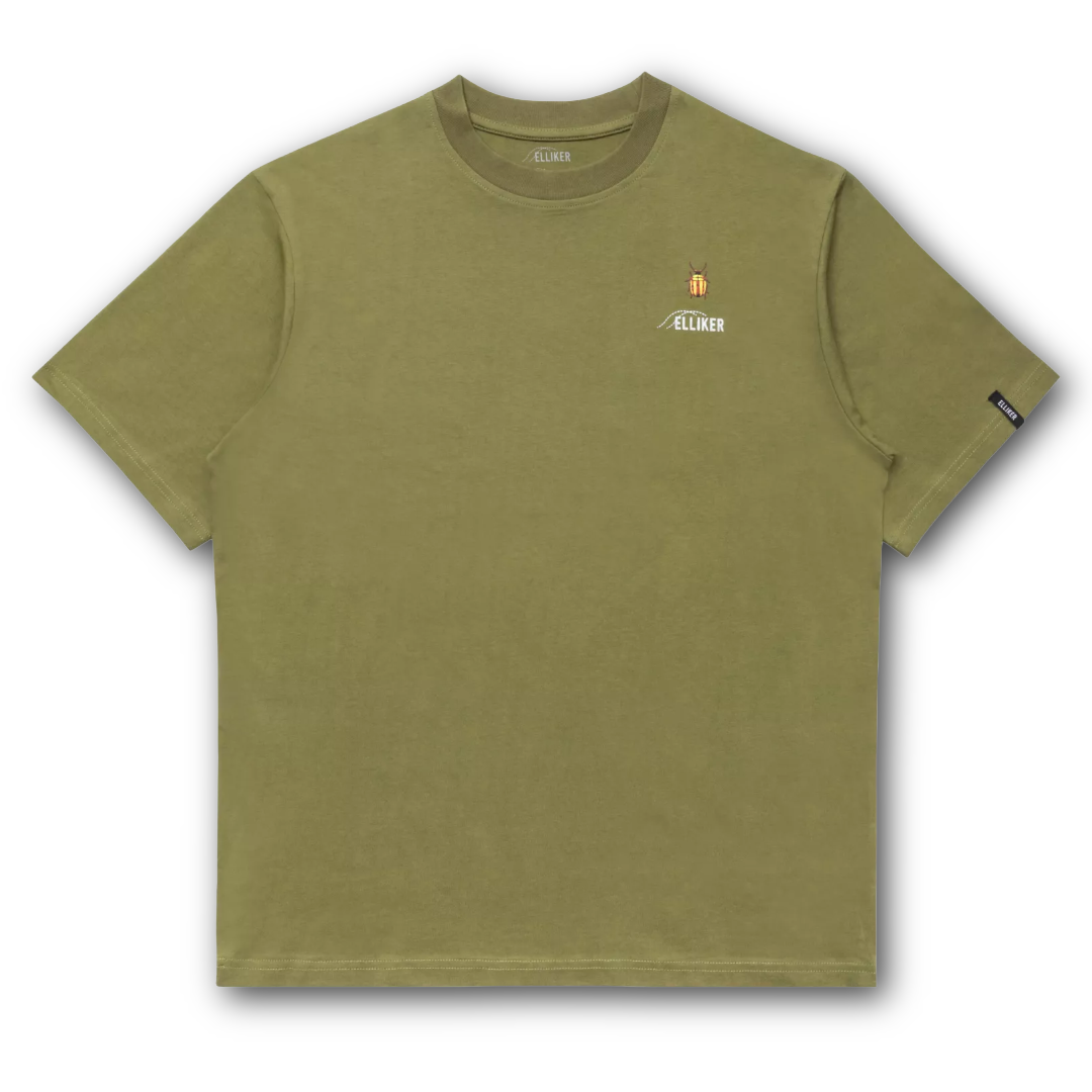 Elliker - Rill Bug Print Short Sleeve T-Shirt - Khaki