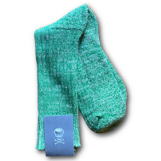Regent cotton socks in marled green
