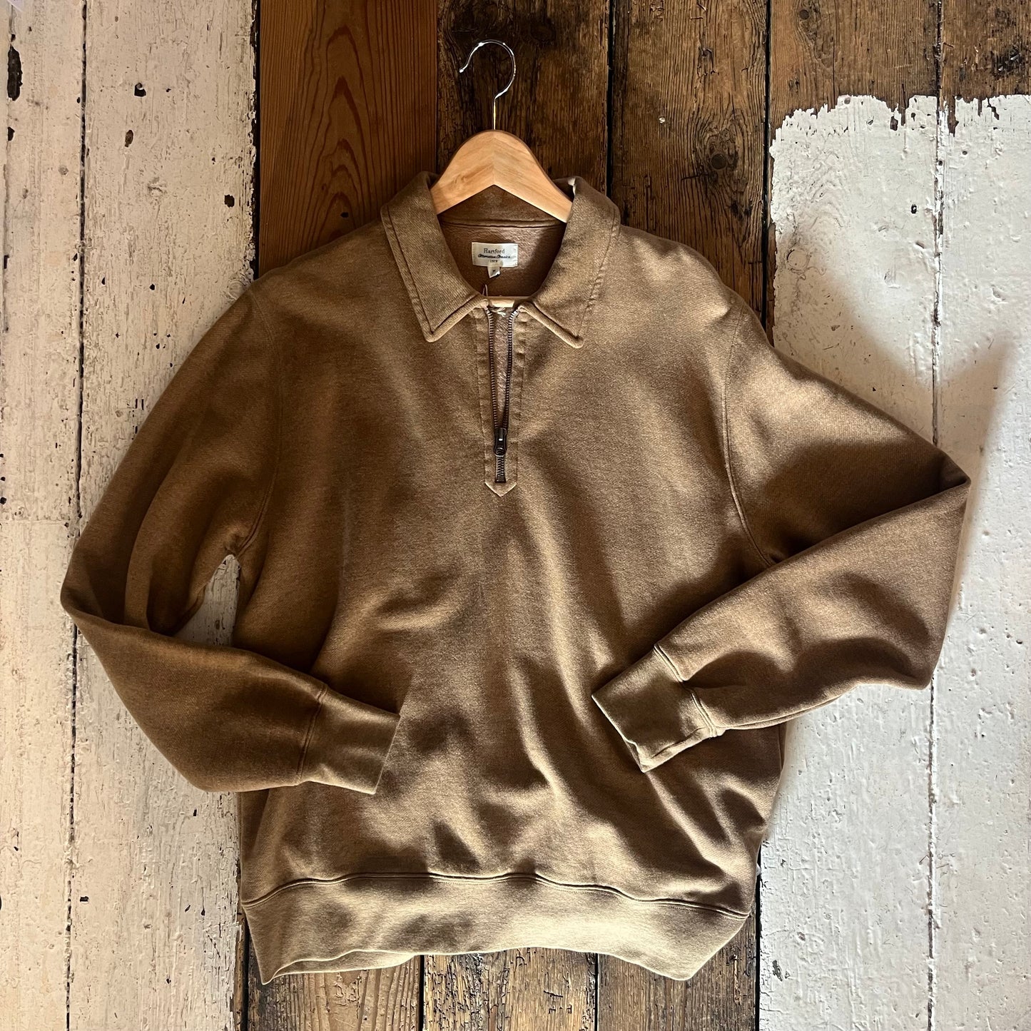 Hartford - Polo Zipper Sweatshirt - Camel