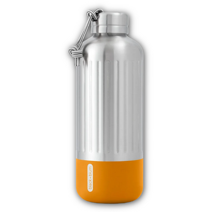 Black and Blum orange large stainless steel water bottle sold at regent in salisbury