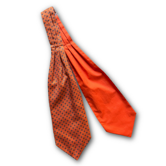 Regent - Silk/Cotton Cravat - Geometric- Burnt Orange