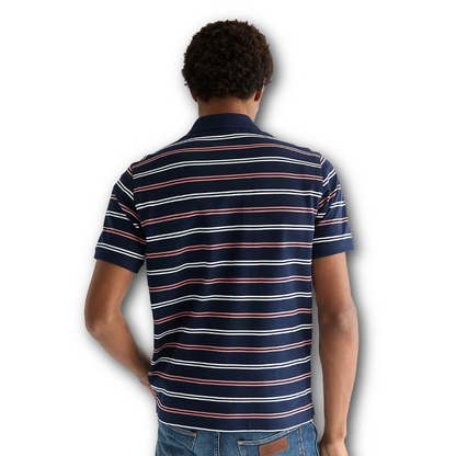 Wrangler - Regular Stripe Polo Shirt - Navy