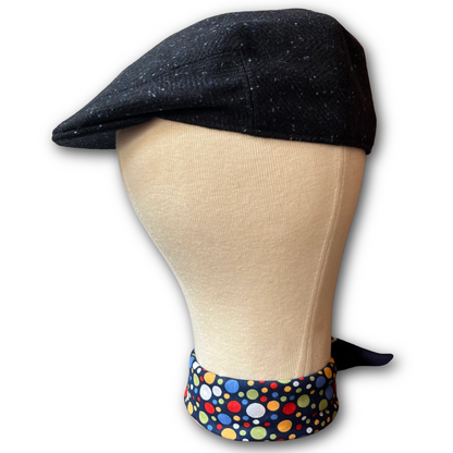 Regent - Flat Cap - Donegal Fleck style Navy Speckled Tweed