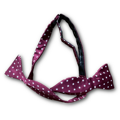 Regent - Silk Bow Tie - Spot - Burgundy