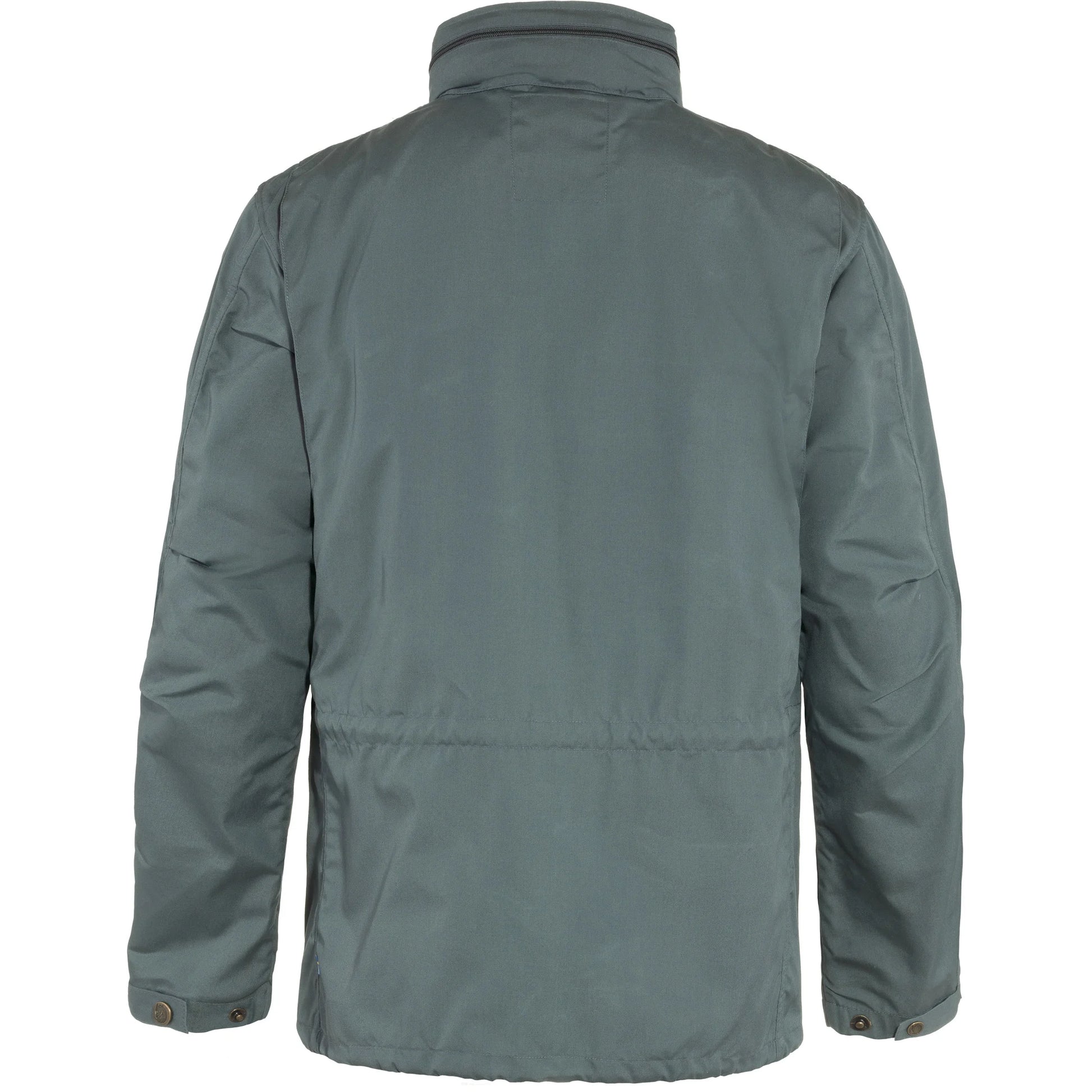 Back of Fjällräven's Räven Jacket in Dusk/ grey/ greenis a very versatile coat
Made from  G-1000 fabric
