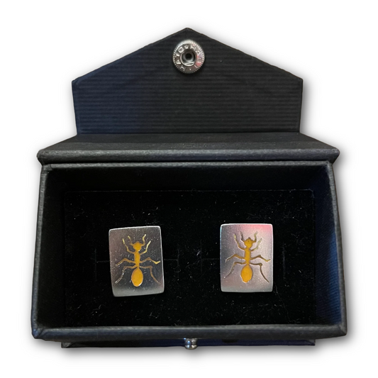 Regent Sterling Silver Cufflinks - Amber Ants