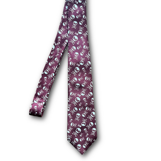 Regent - Woven Silk Tie - Burgundy with Printed Regent Motif