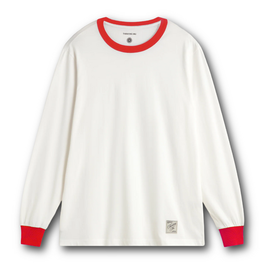 Thinking Mu - Emilio R Tee - Long Sleeve - Red Cuffs