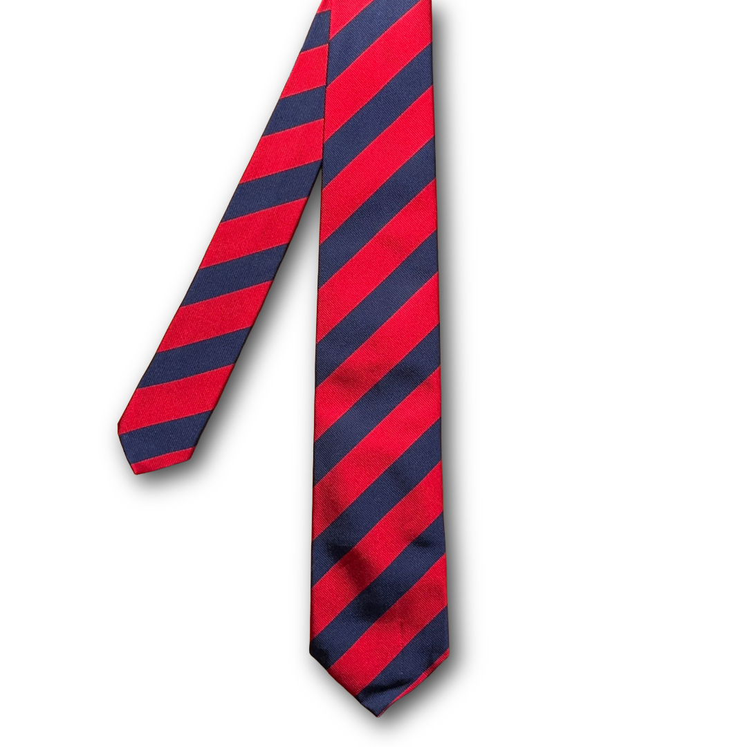 Regent Luxury Silk Tie - Navy & Burgundy Stripe