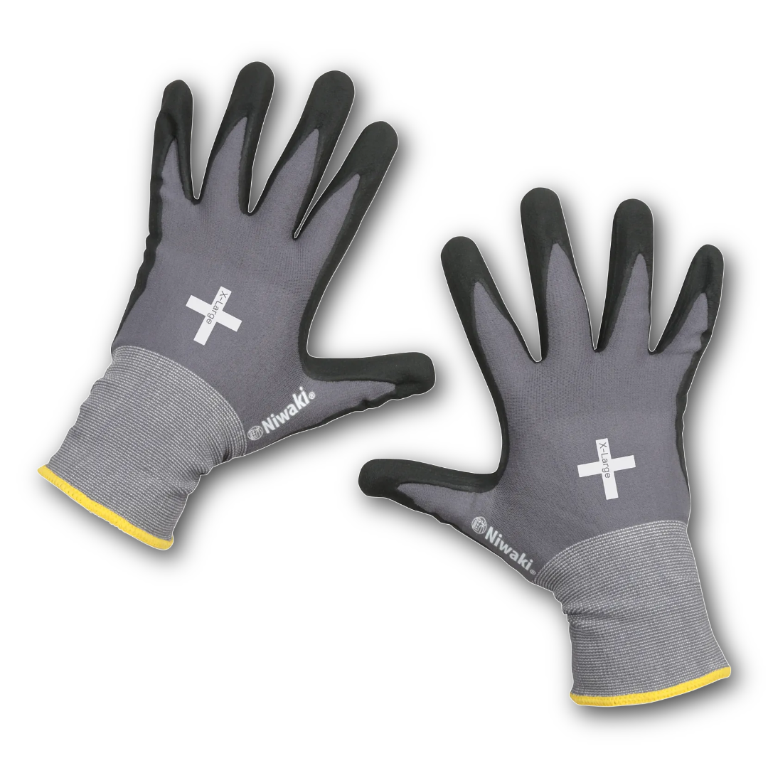 Niwaki - Gardening Gloves - Grey - Nitrile with Nylon/Spandex Lining