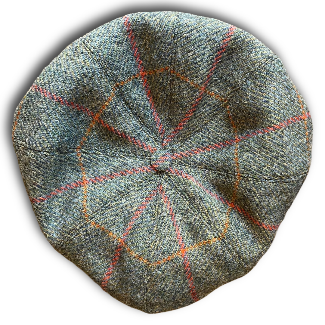 Regent - Baker Boy Cap - Turquoise/Pink Overcheck Tweed