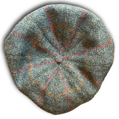 Regent - Baker Boy Cap - Turquoise/Pink Overcheck Tweed
