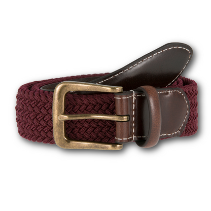DENTS - Woven Stretch Belt - Burgundy