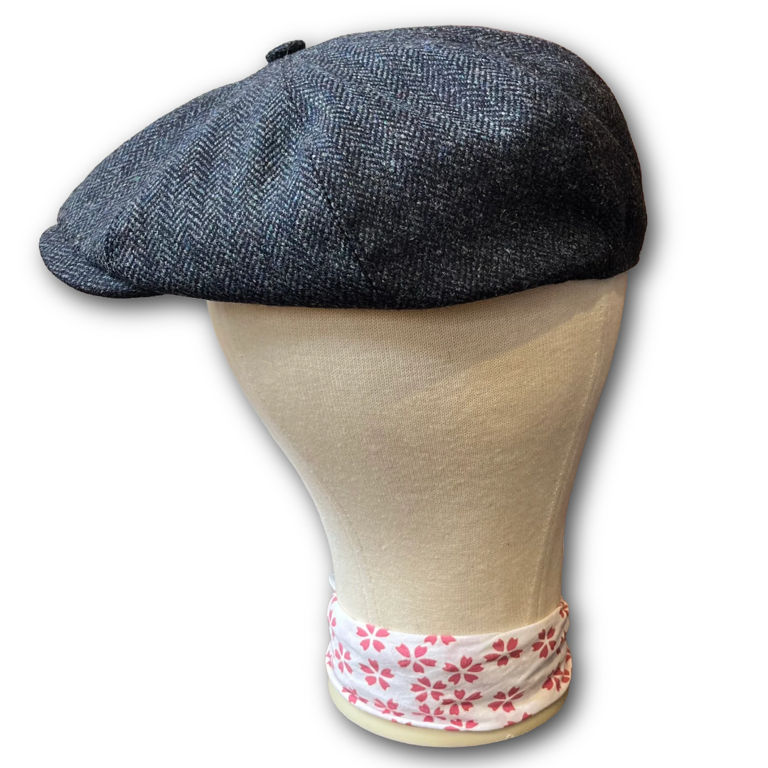 Regent - Baker Boy Cap - Navy Herringbone