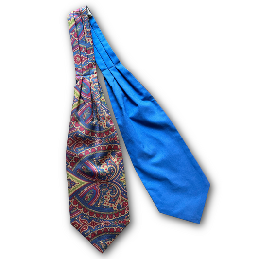 Regent - Silk/Cotton Cravat - Paisley - Navy