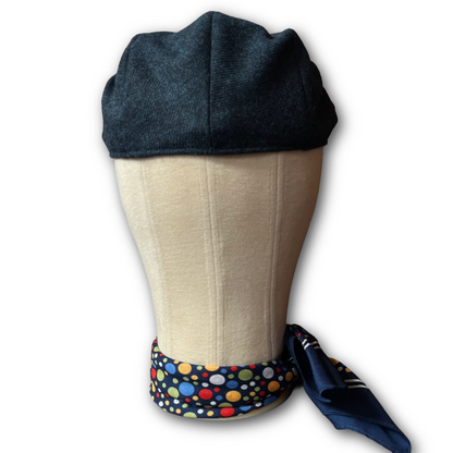 Regent - Flat Cap - Abraham Moon Peacock Blue Tweed with Light Blue Thistle Fleck