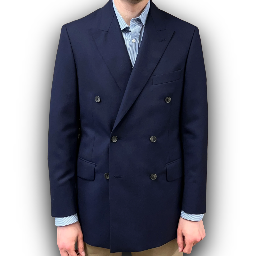 Double breasted navy jacket