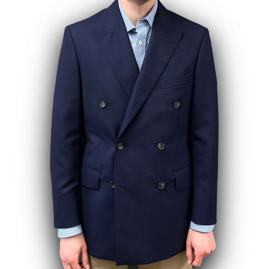 Double breasted navy jacket