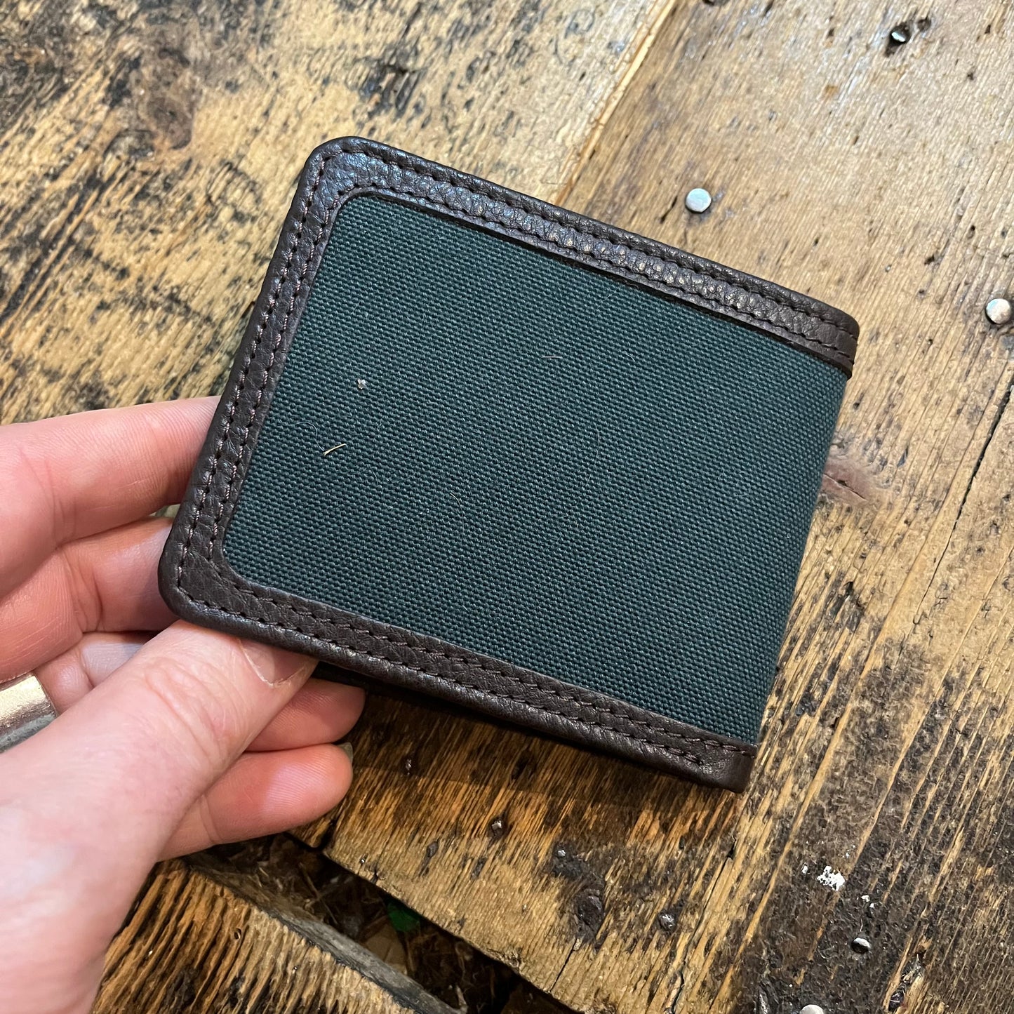 Regent - Billfold Wallet - Canvas & Leather - Green