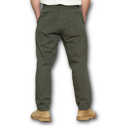 Yarmouth Oilskins - The Deck Trouser - Washed Cotton - Olive