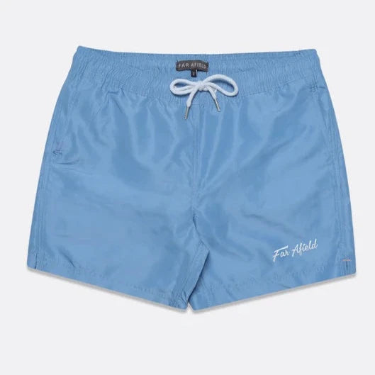 FAR AFIELD - Logo Swim Shorts - Allure Blue