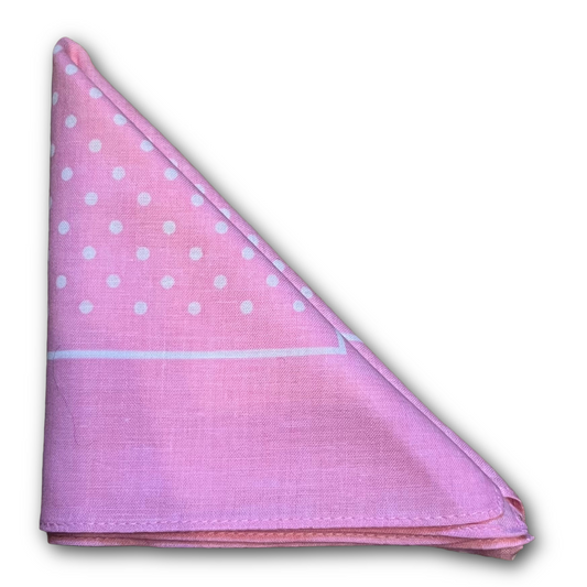 Regent - Cotton Hanky - Bandana - Pink with White Spot