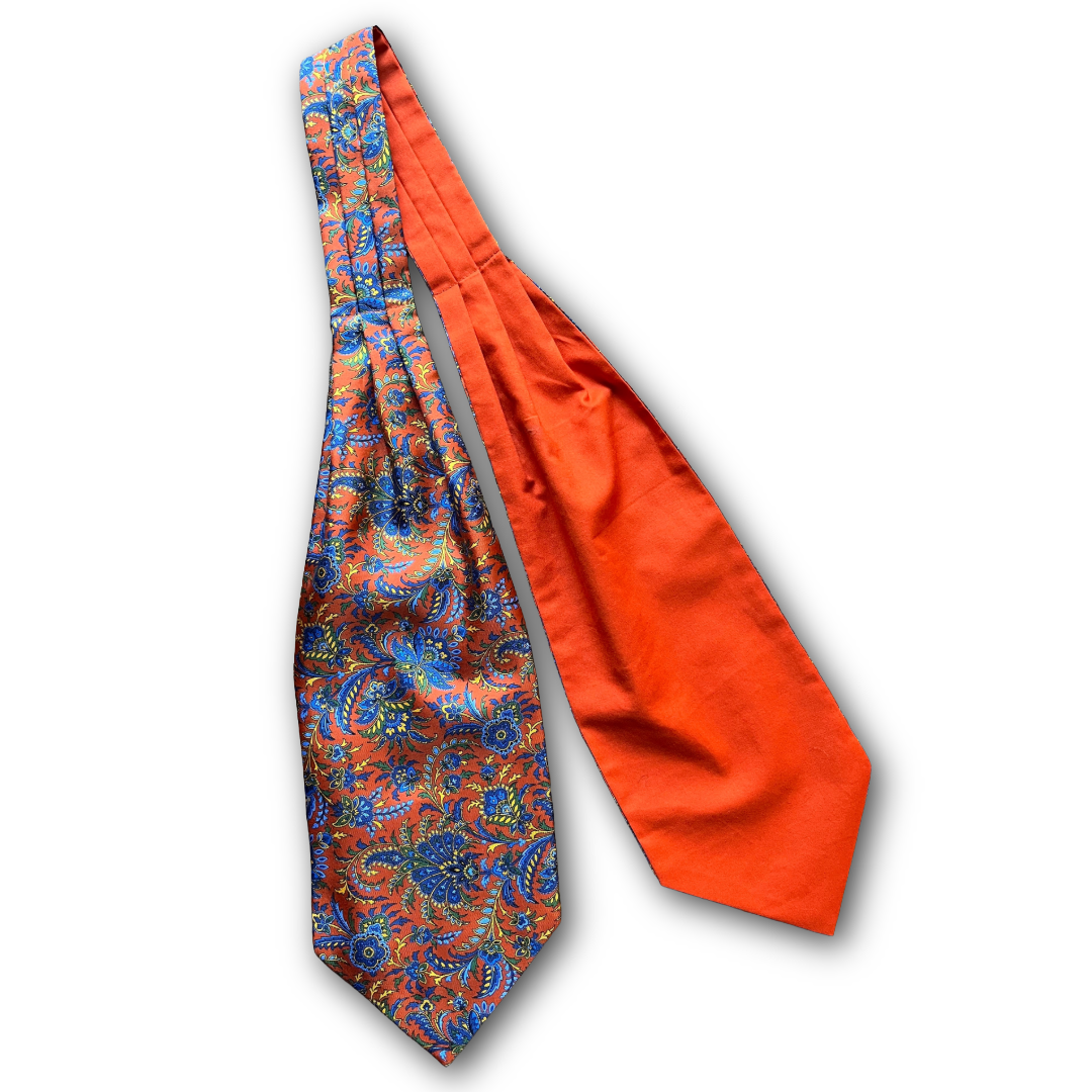 Regent - Silk/Cotton Cravat - Paisley - Orange