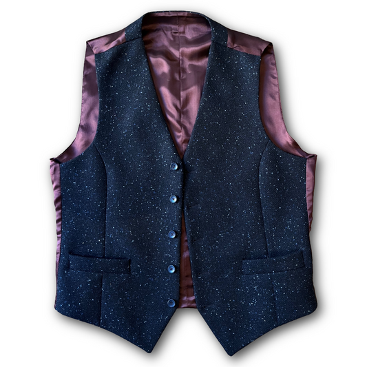 Regent - Thistle Waistcoat – Navy Fleck Tweed
