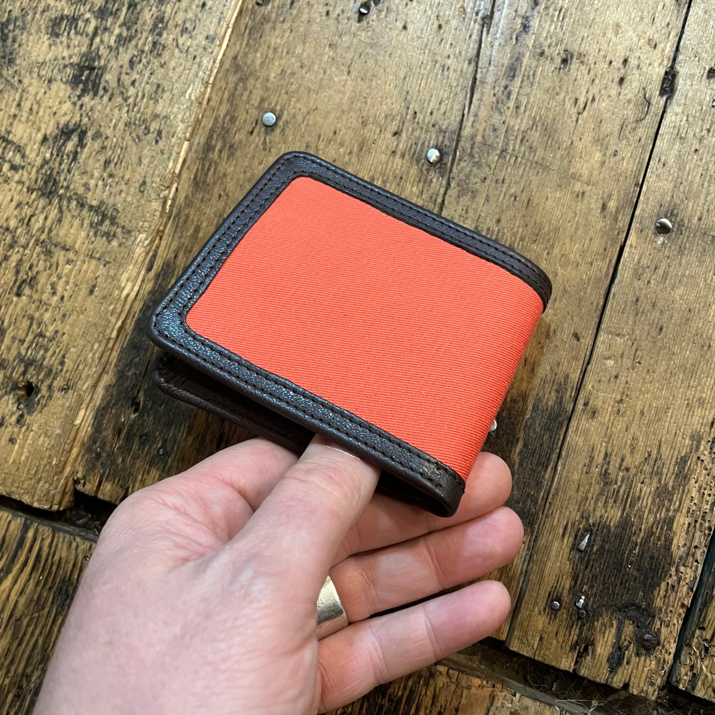 Regent - Billfold Wallet - Canvas & Leather - Orange