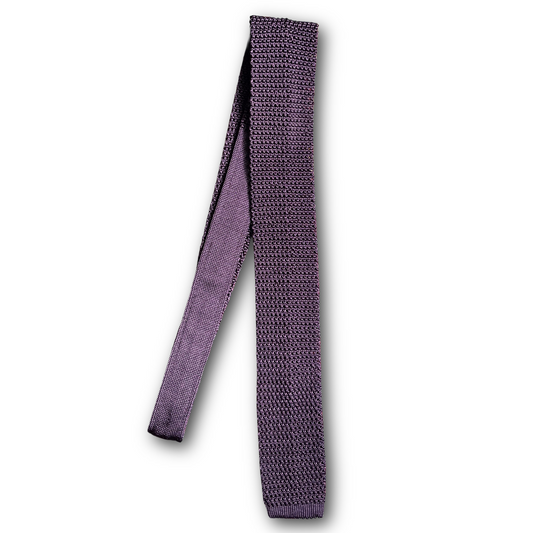 Regent - Knitted Silk Tie - Plum