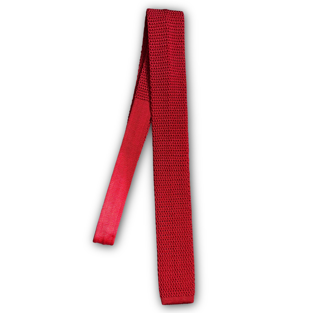 Regent - Knitted Silk Tie - Scarlet Red