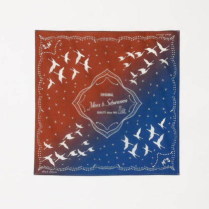 MERZ B. SCHWANEN - Organic Cotton - Bandana - Vintage Blue/Caramel