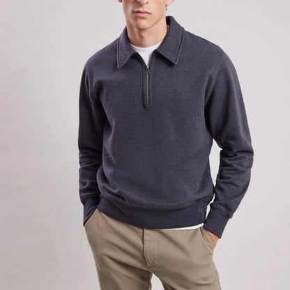 Hartford - Polo Zipper Sweatshirt - Carbon Grey