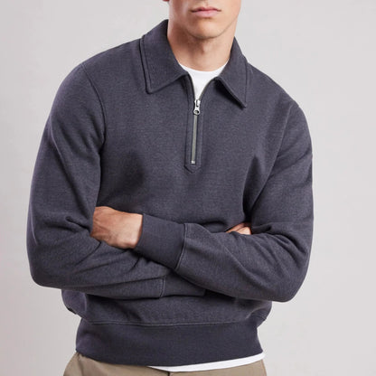 Hartford - Polo Zipper Sweatshirt - Carbon Grey