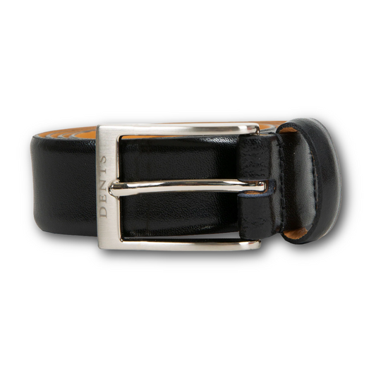 DENTS - Heritage Lined Full-Grain Leather Belt - Black