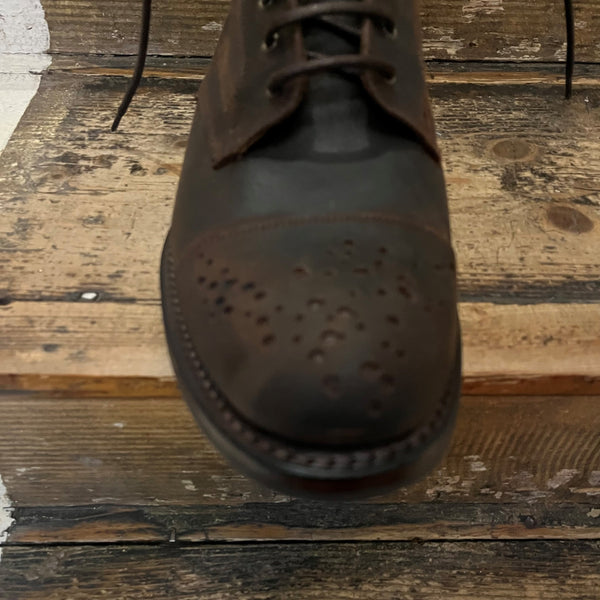 Regent - 'Roger' Buckshot Brogue Derby Boot - Wax Leather