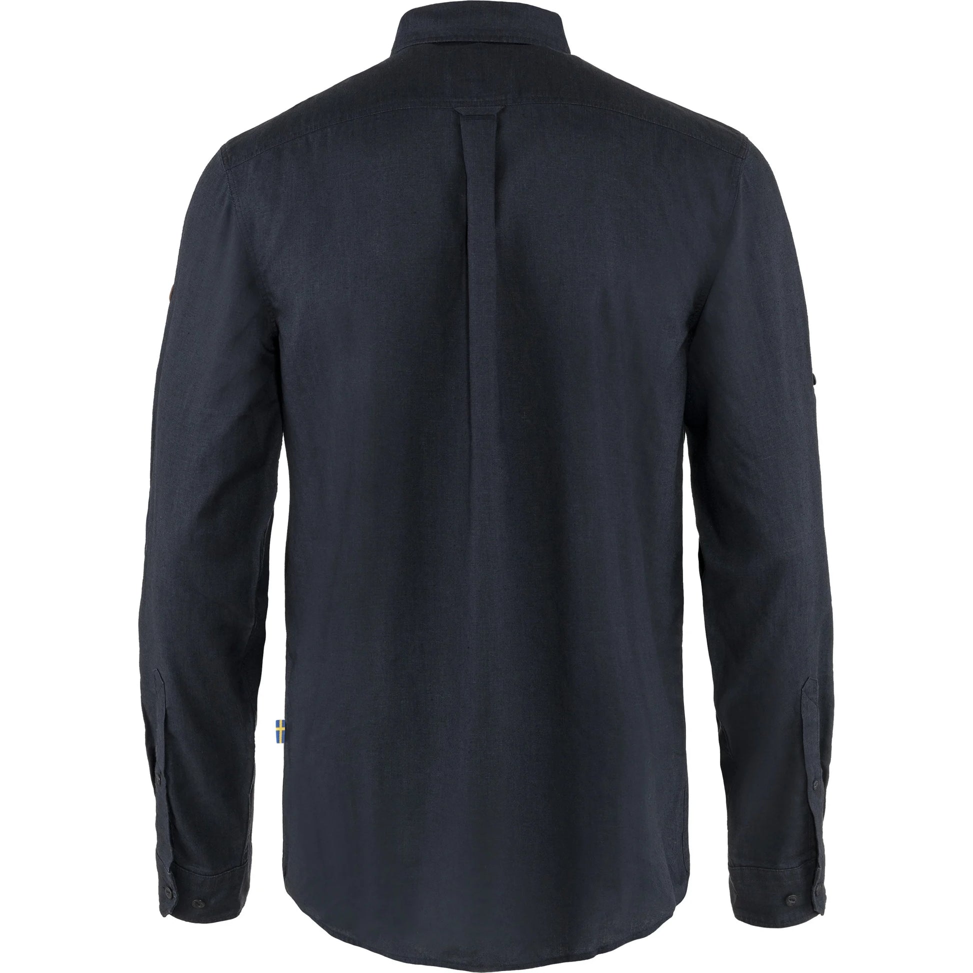 Back of dark navyfjallravem shirt sold at regent. 