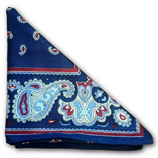 Regent - Cotton Hanky - Bandana - Navy Paisley