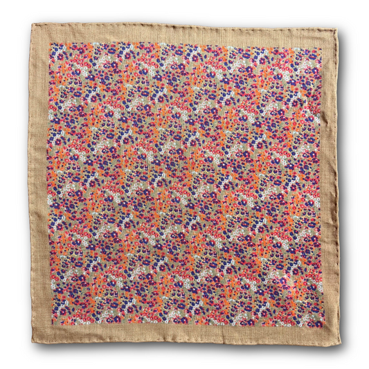 Regent - Wool/Silk Pocket Square - Pink/Blue Floral