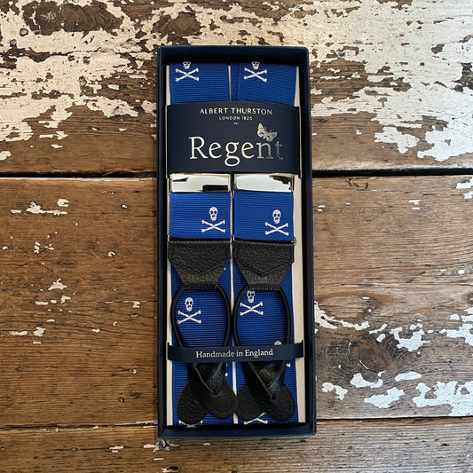 Albert Thurston x Regent - Braces – Royal Blue with White Skull & Crossbones