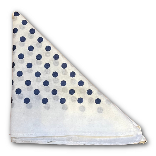 Regent - Cotton Hanky - Bandana - White with Blue Spot