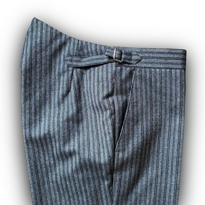 Regent - Morning Suit Trouser - Classic Grey Merino Wool Stripe