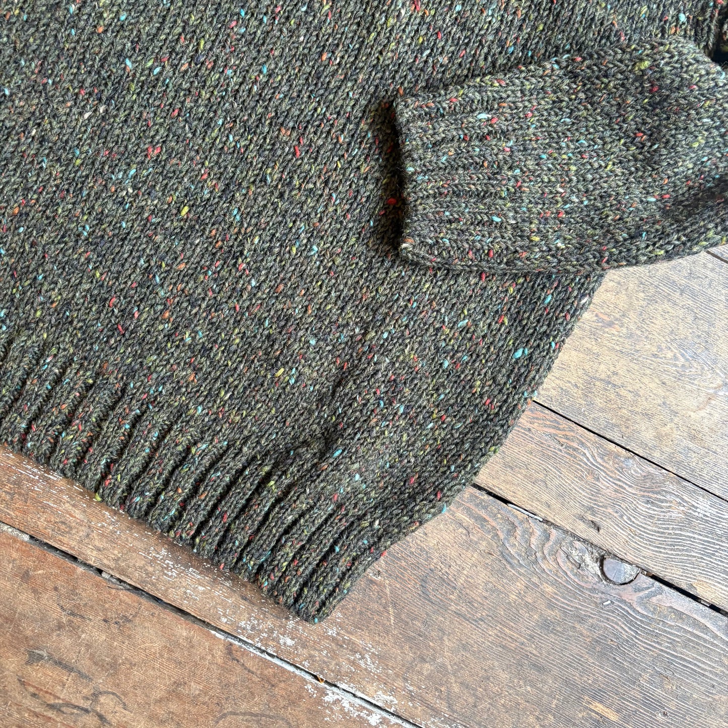 ARAN CRAFT - Donegal Wool Half Zip Sweater - Forest Green