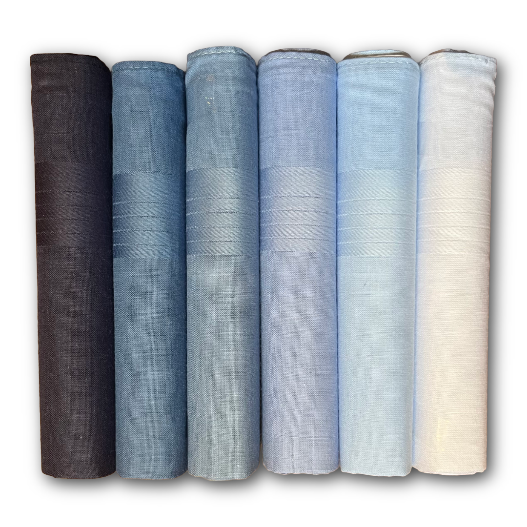 Regent - Cotton Hanky - Bandana Set of 6 - Shades of Blue