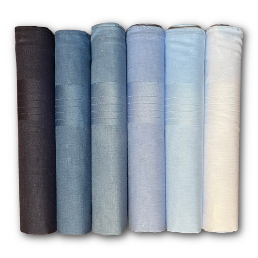 Regent - Cotton Hanky - Bandana Set of 6 - Shades of Blue