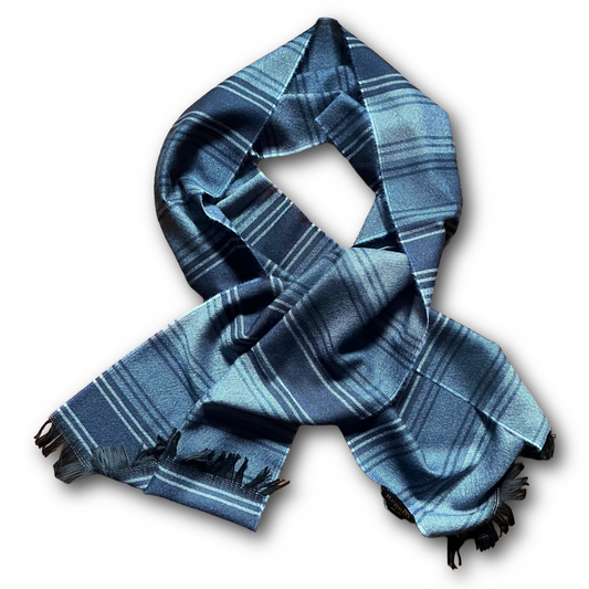 Regent - Wool Striped Scarf - Grey
