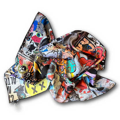 Regent -  Large Silk Square - London Graffiti - 16oz Silk