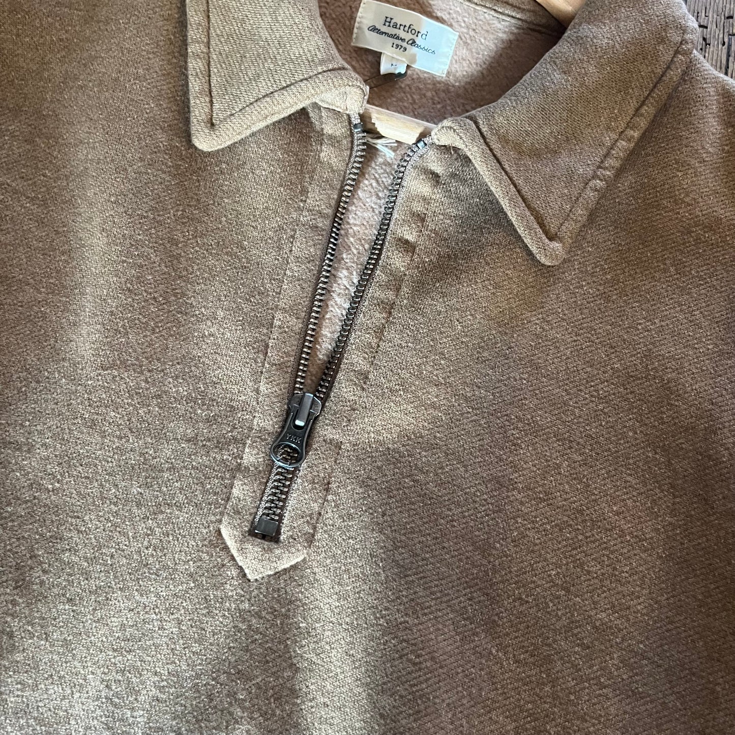 Hartford - Polo Zipper Sweatshirt - Camel