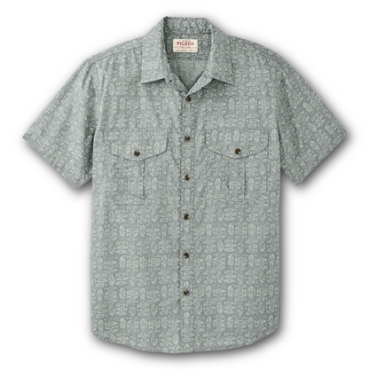 FILSON - Washed Short Sleeve Feather Cloth Shirt - Khaki/Print