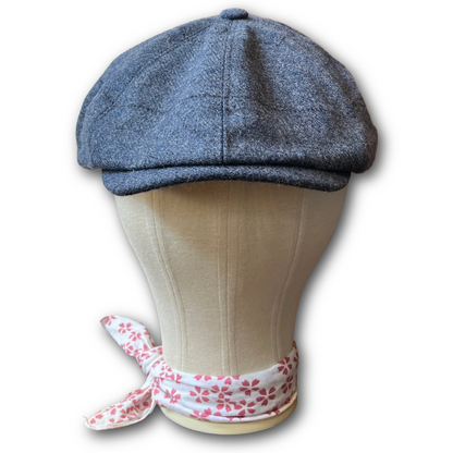 Blue tweed with overcheck baker boy cap